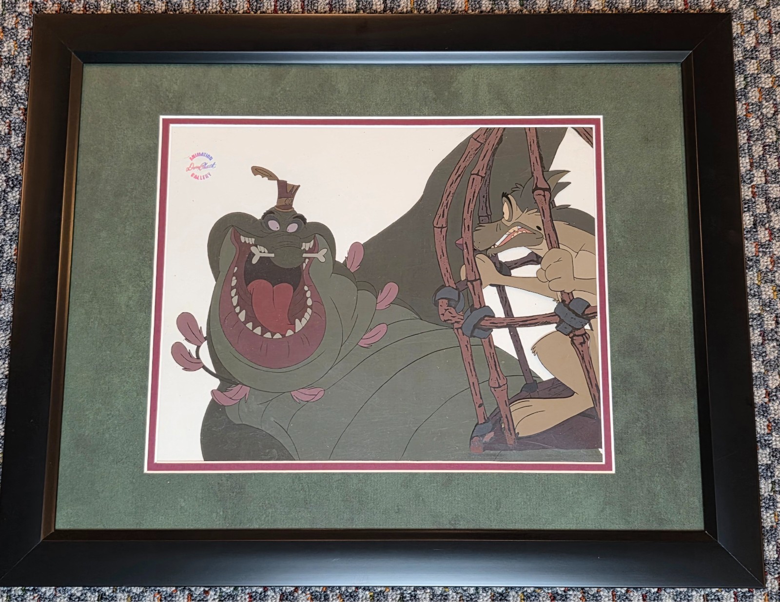 PRODUCTION CEL OF CHARLIE B BARKIN & KING GATOR FROM ALL DOGS GO TO HEAVEN 1989