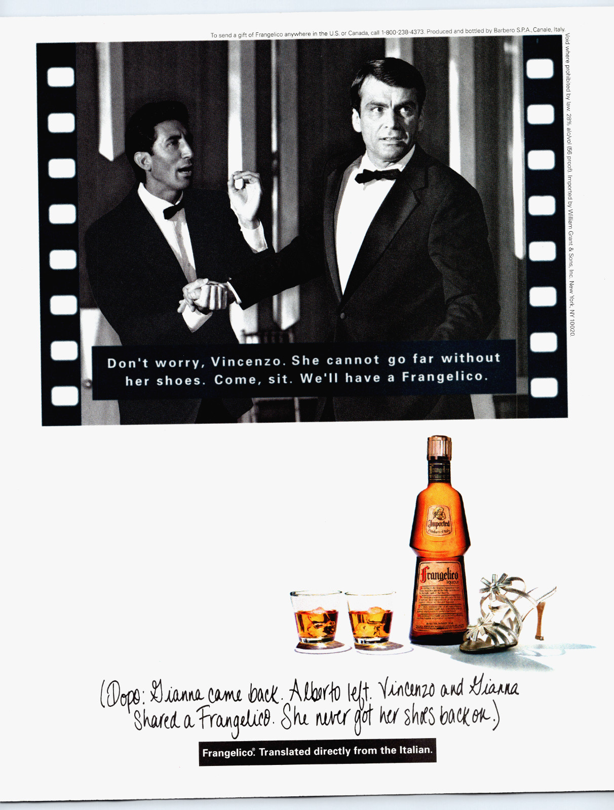 Frangelico Liquor 1995 Print Advertisement 1990’s