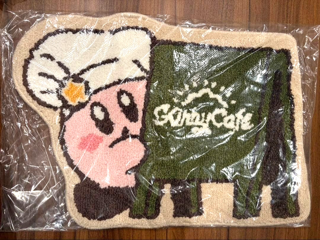Kirby Cafe Japan Exclusive Chenille Embroidery Room Mat Rug Welcome Kirby