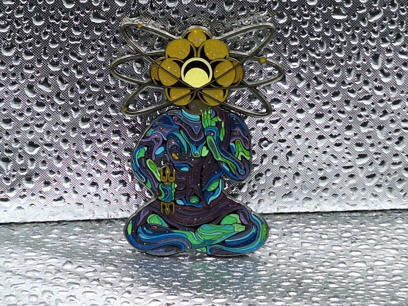 EBENE Ben Kramer Atom AP Artist Proof Enamel Pin Glitter Black Metal Rare