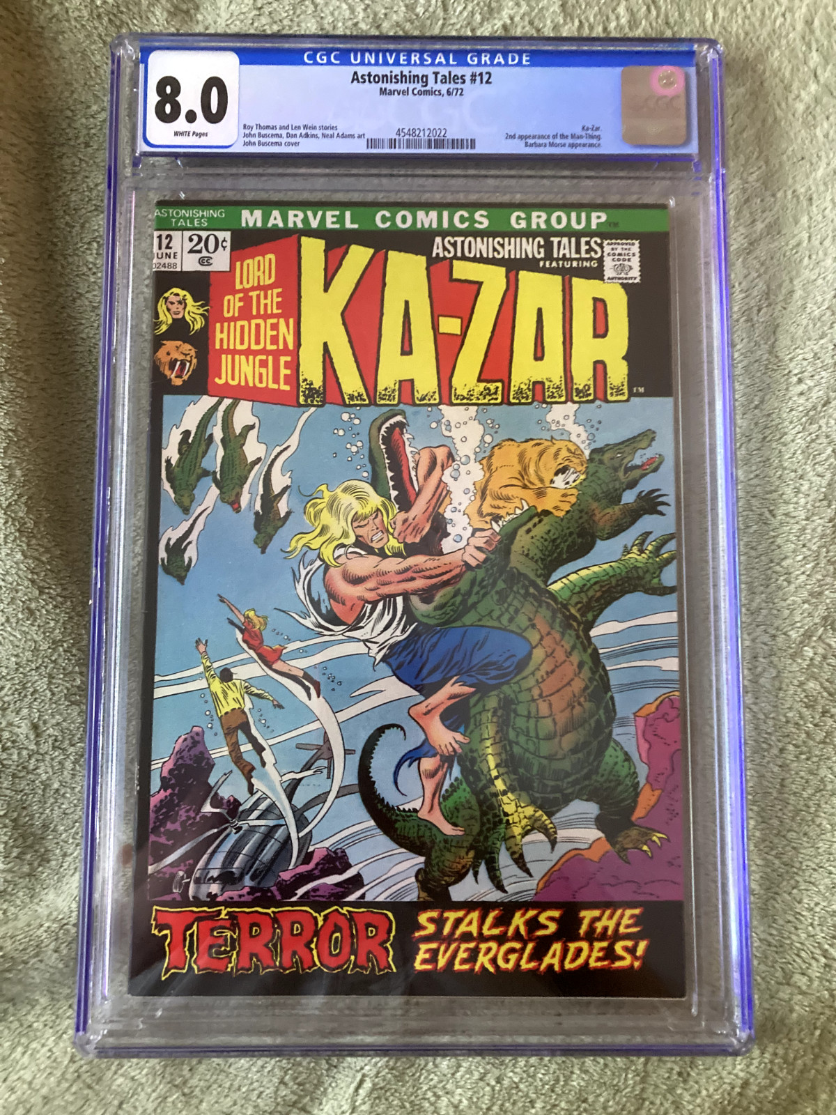 ASTONISHING TALES #12 (1972) CGC 8.0 – WHITE PAGES!! KA-ZAR!!