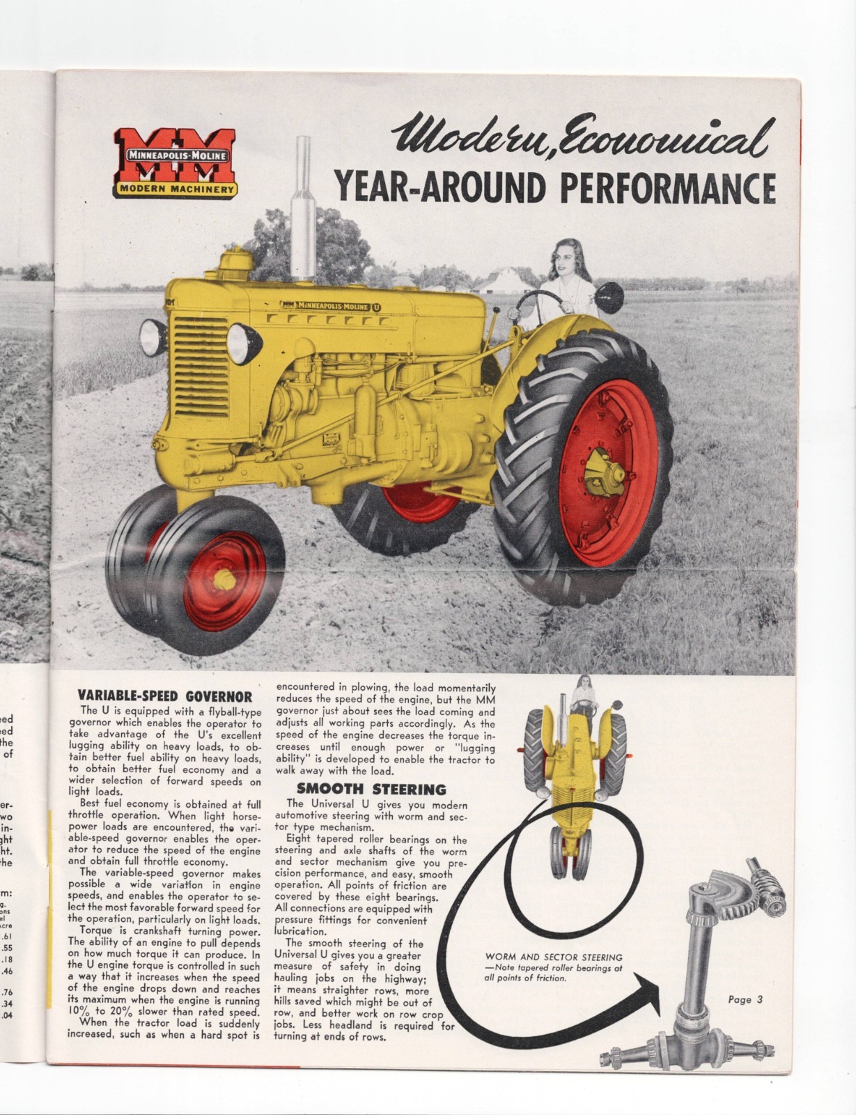 MINNEAPOLIS-MOLINE VISIONLINED “U” TRACTORS 24 PAGE BROCHURE