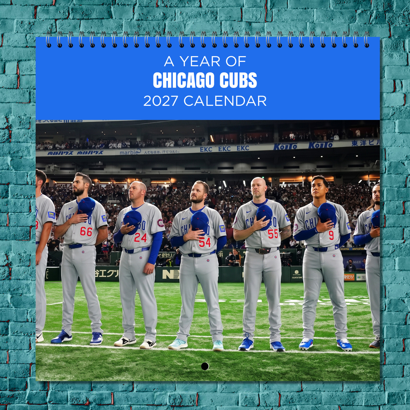 Chicago Cubs 2027 Wall Calendar 12 Month Celebrity Photo Fan Collectible