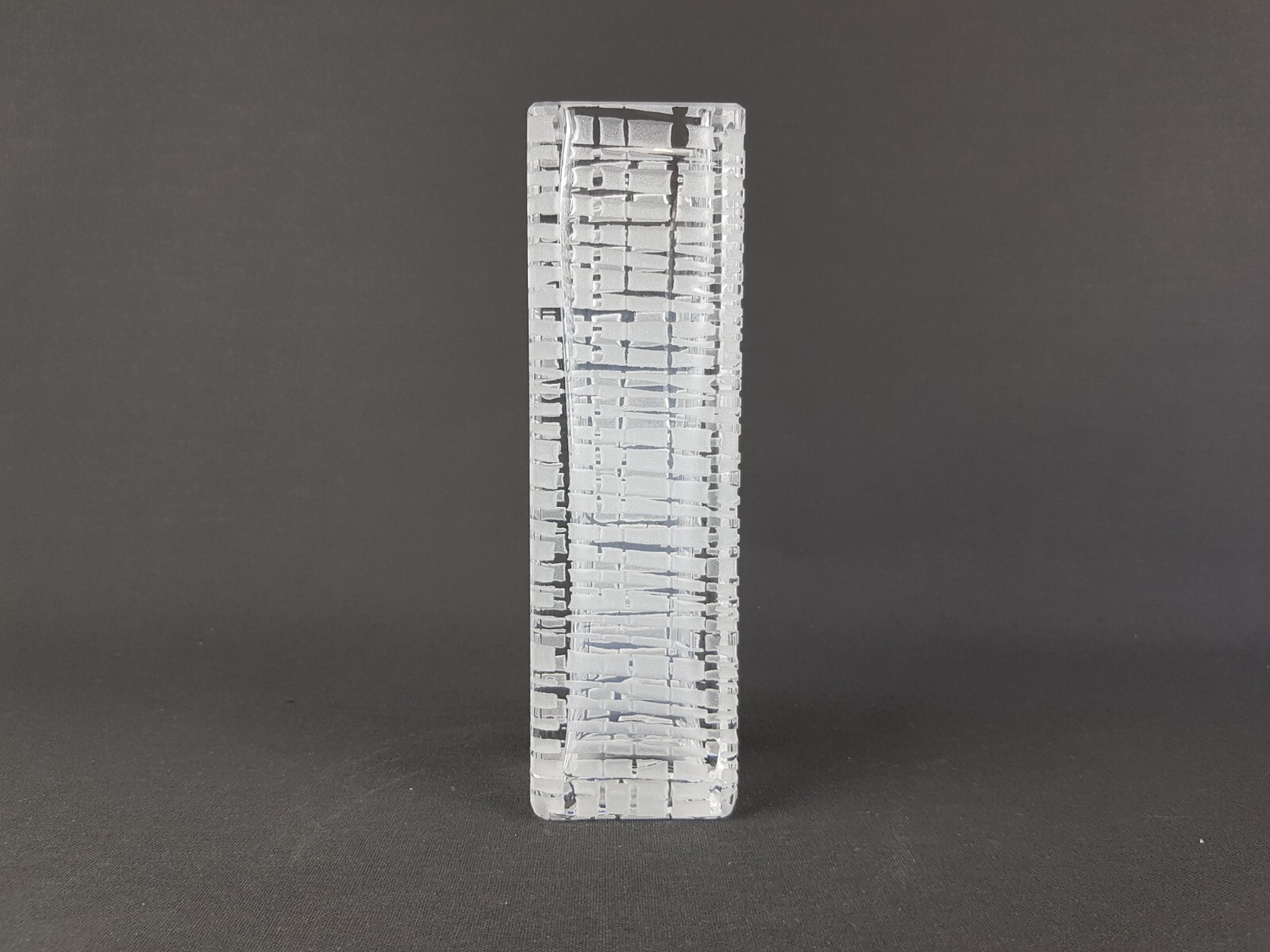 Vintage PEILL UND PUTZLER Rectangular Frosted Glass Vase West German 1960s 1970s