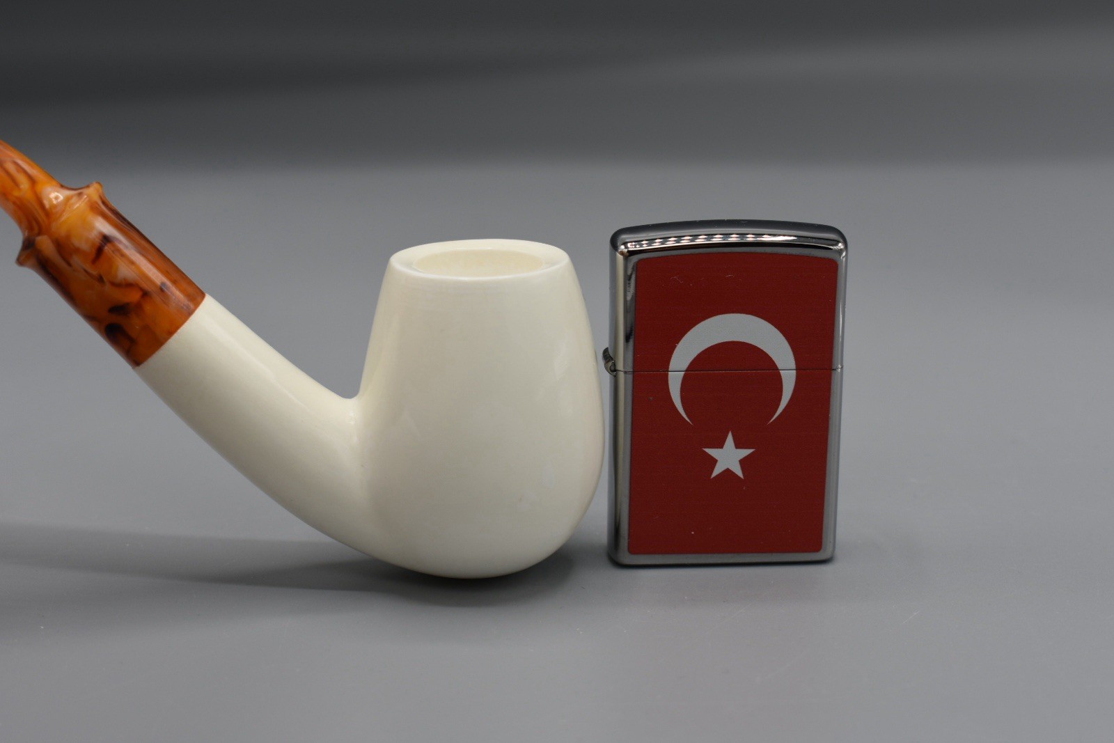 Erdogan Ege Smooth Brandy Pipe new-block Meerschaum Handmade With Case#1944