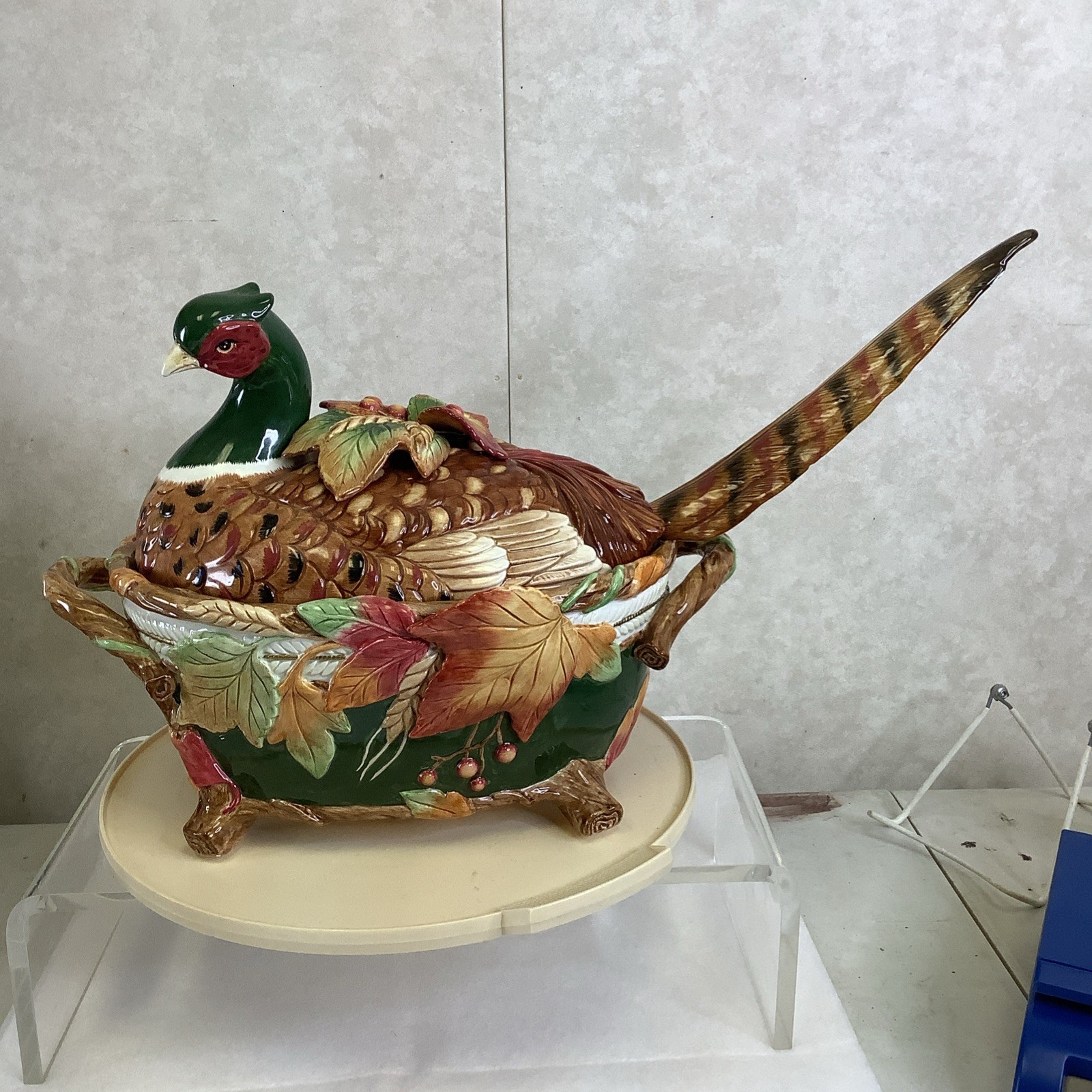 Vintage Collectable Fitz and Floyd Autumn Pheasant Soup Tureen