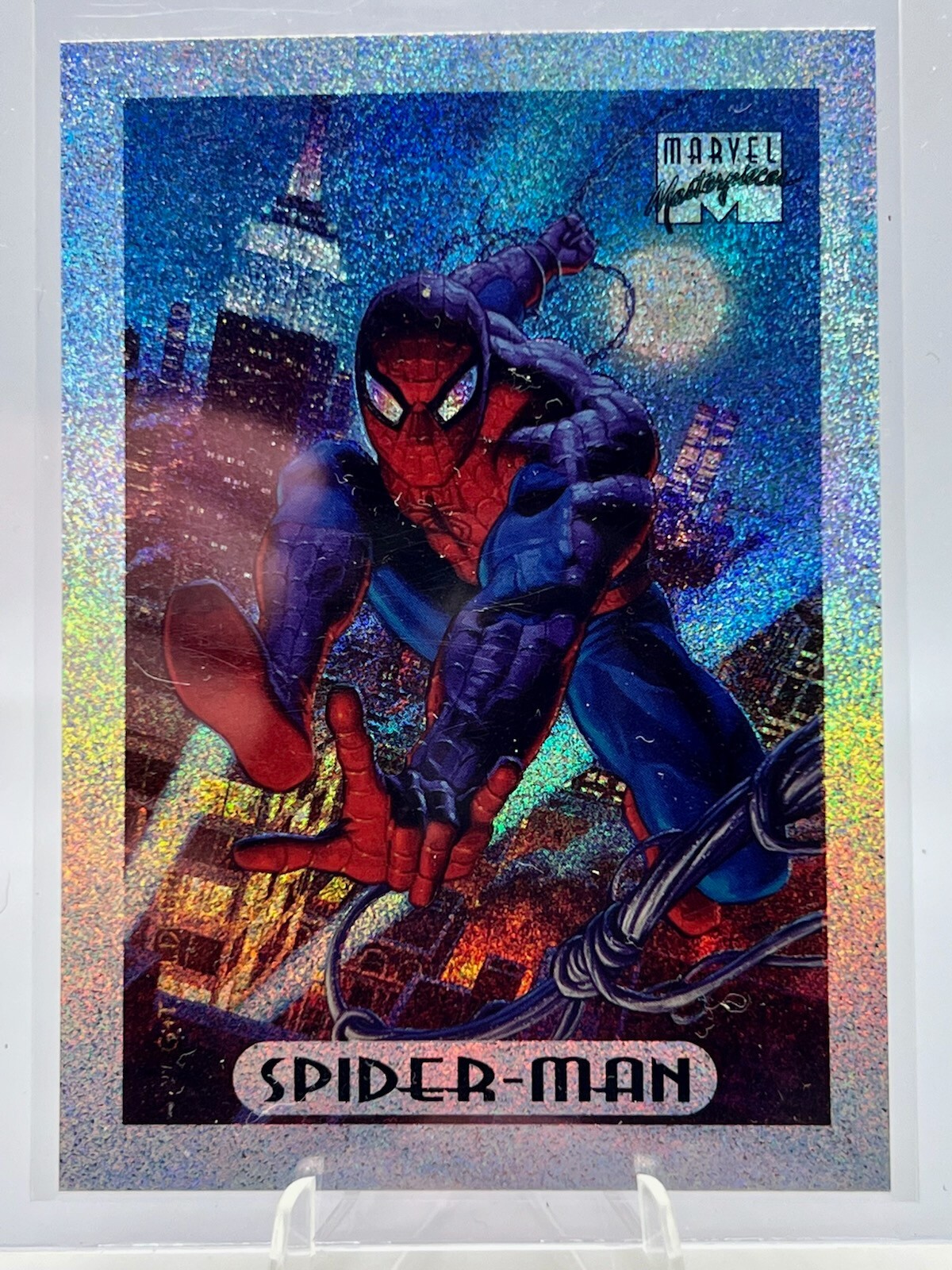 1994 Marvel Masterpieces #8 Spider-Man Silver Holofoil RAW!! MCU Avenger Disney