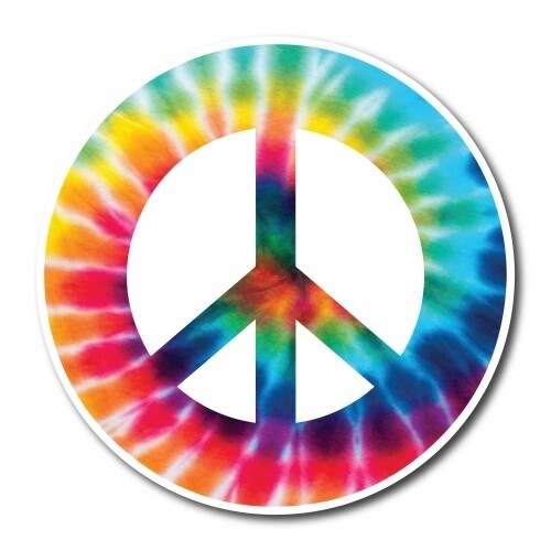 Magnet Me Up Magnet Me Up Tie Dye Peace Sign 5″ Round Magnet Heavy Duty for Car