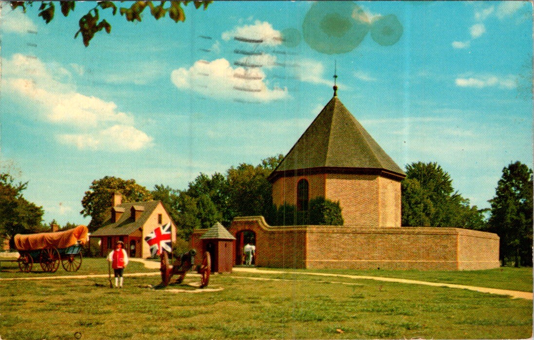1966 Colonial Williamsburg VA Magazine & Guardhouse Postcard Mirro-Krome