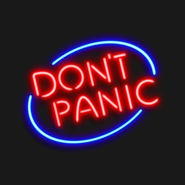 20″x16″ Don’t Panic Neon Sign Light Lamp Real Glass Handmade Wall Decor MM577