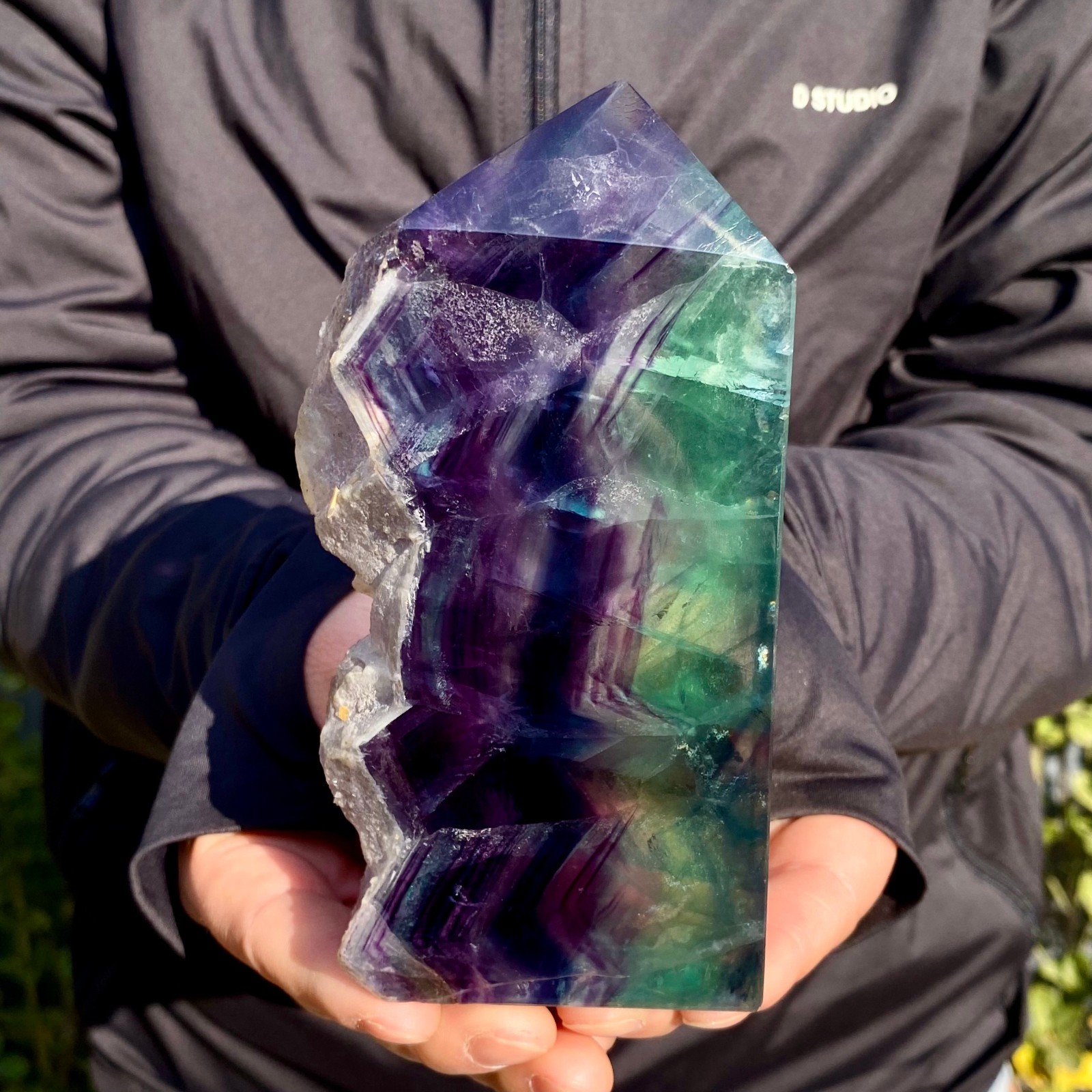 1.28LB Natural colored fluorite crystal column obelisk healing specimen