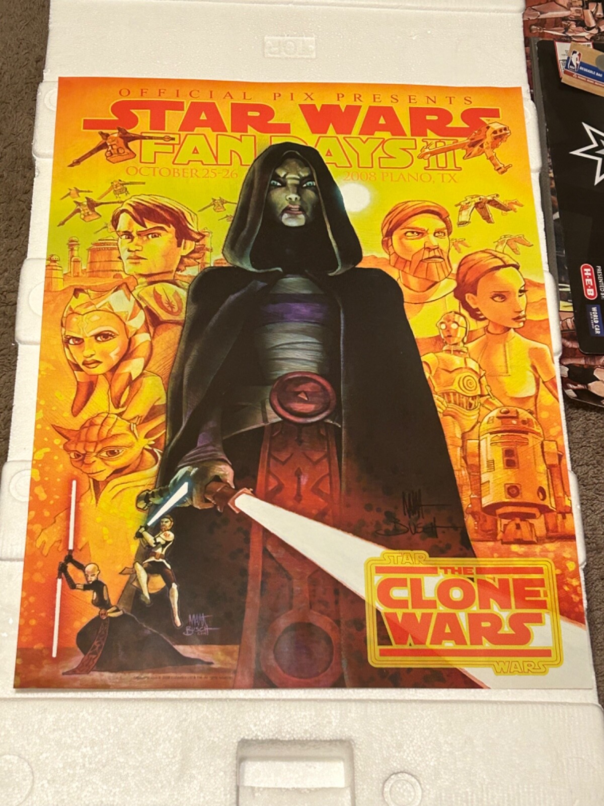 vintage star wars 2008 fan days autographed poster