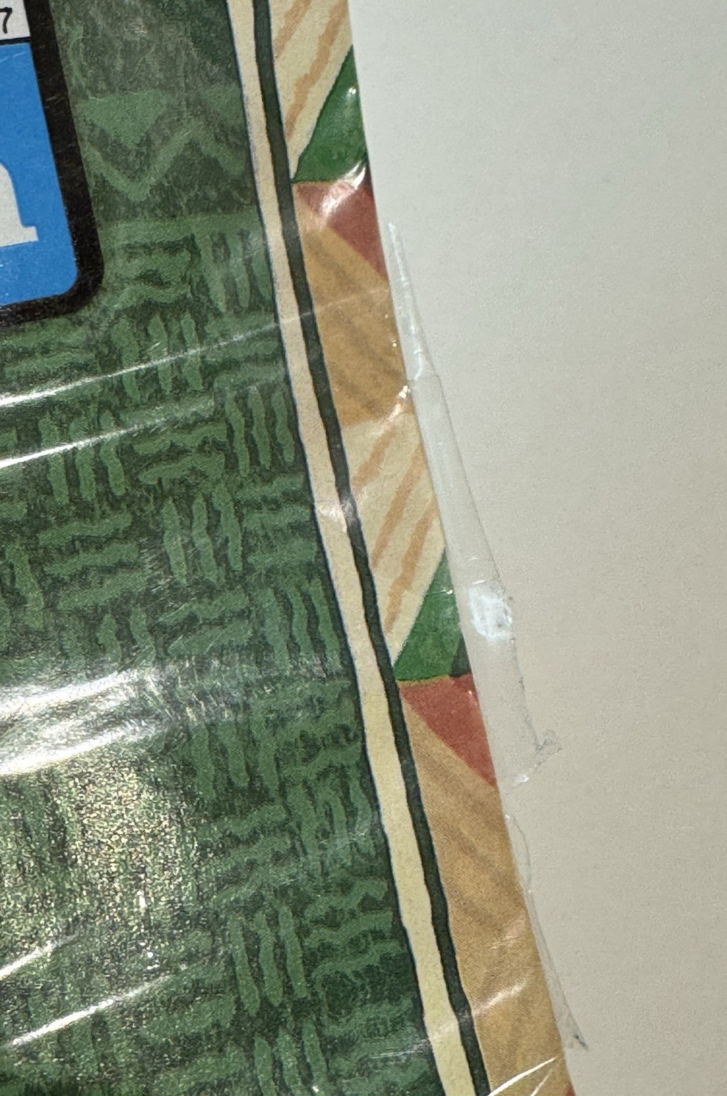 VTG English Cards Gift Wrap Green Geometric Southwestern 3 Sheets USA NOS READ