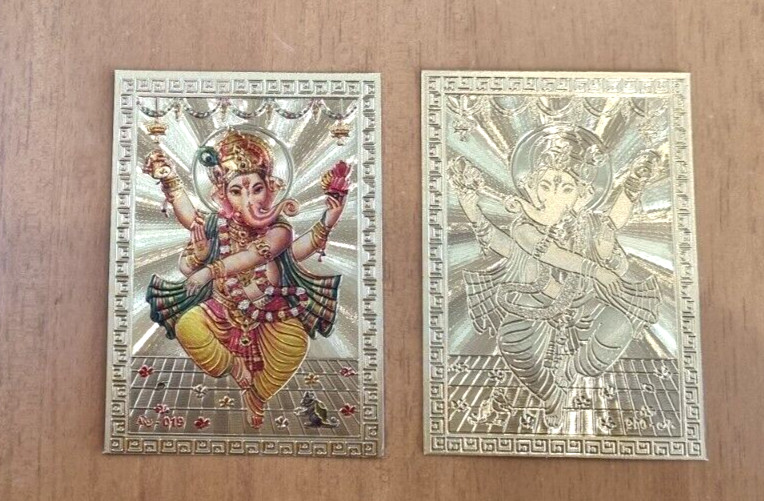 Image Card Picture Hinduism God Ganesh Dance India Worship Purse Collection 3″