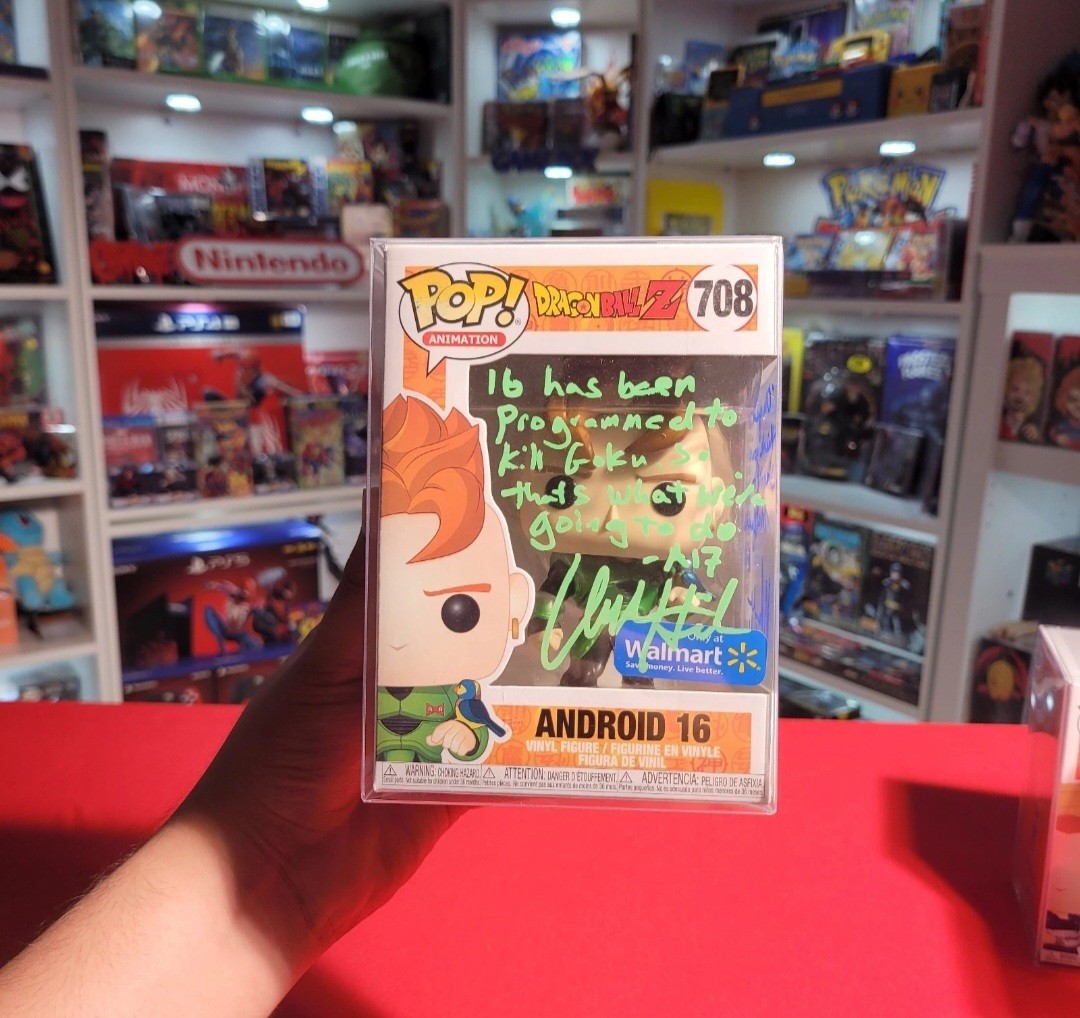 Android 16 Funko • 2x Autographed By Meredith McCoy & Chuck Huber!