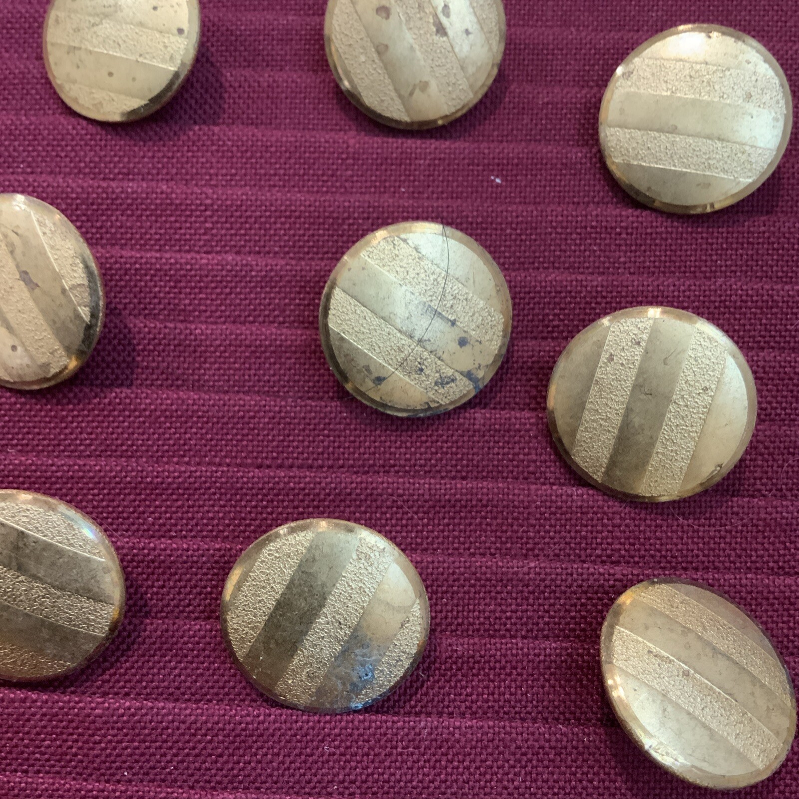 25 Vintage Metal and Hard Plastic Buttons Gold Tone