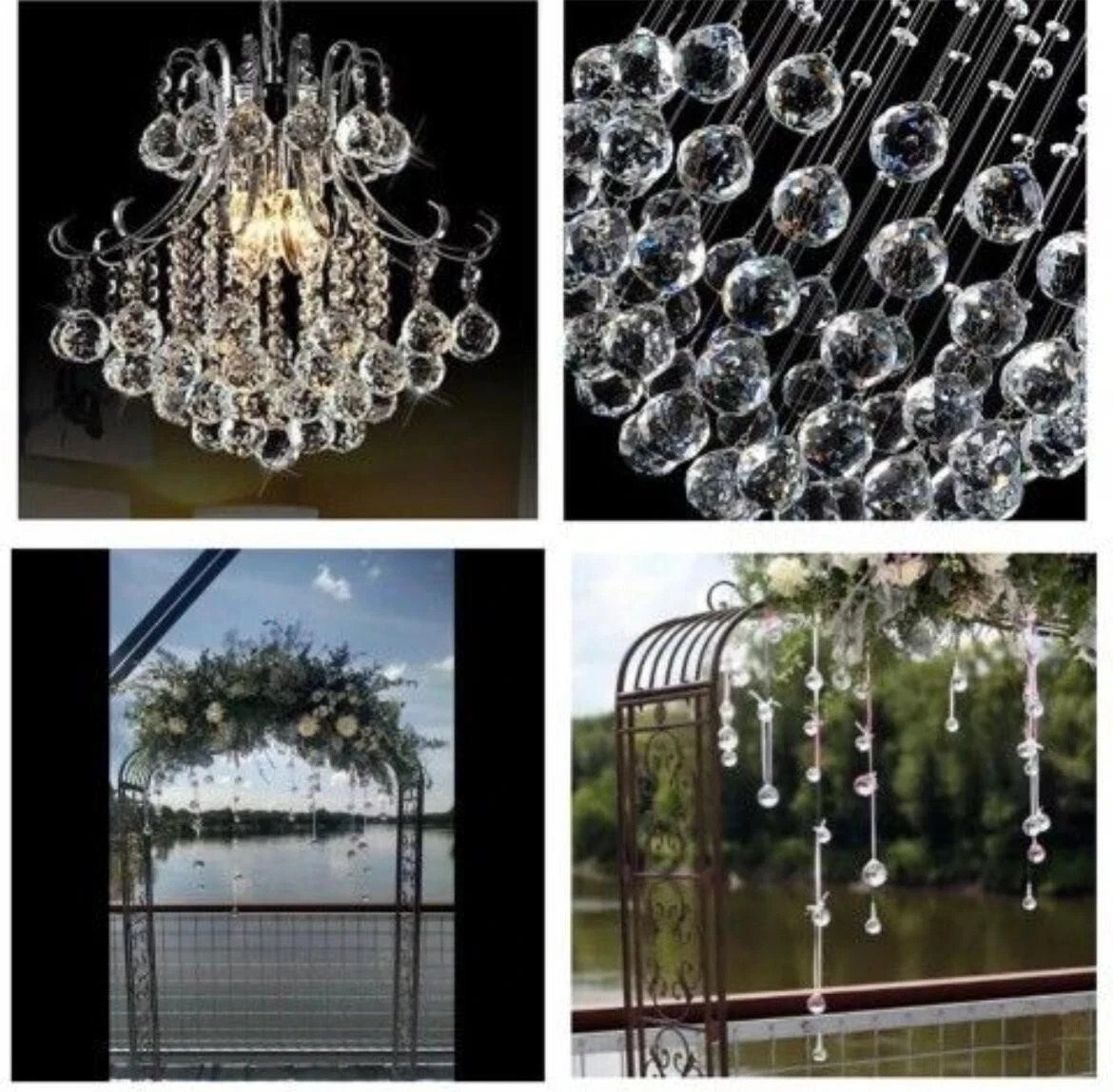 Box of 50pcs Crystal Balls 40mm/ 1.5″ Prisms Chandelier part, wedding
