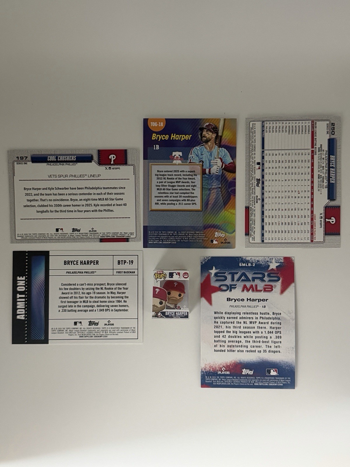 2026 Topps Series 1 Bryce Harper Lot Mini Funko Pop – Titans Of The Game – SMLB2
