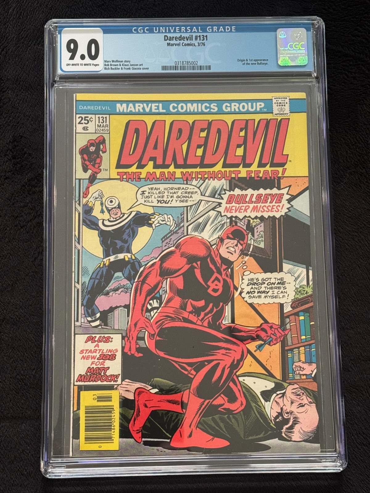 DAREDEVIL 131 CGC 9.0 OW/W FIRST APPEARANCE BULLSEYE 1ST APPEARANCE MARVEL