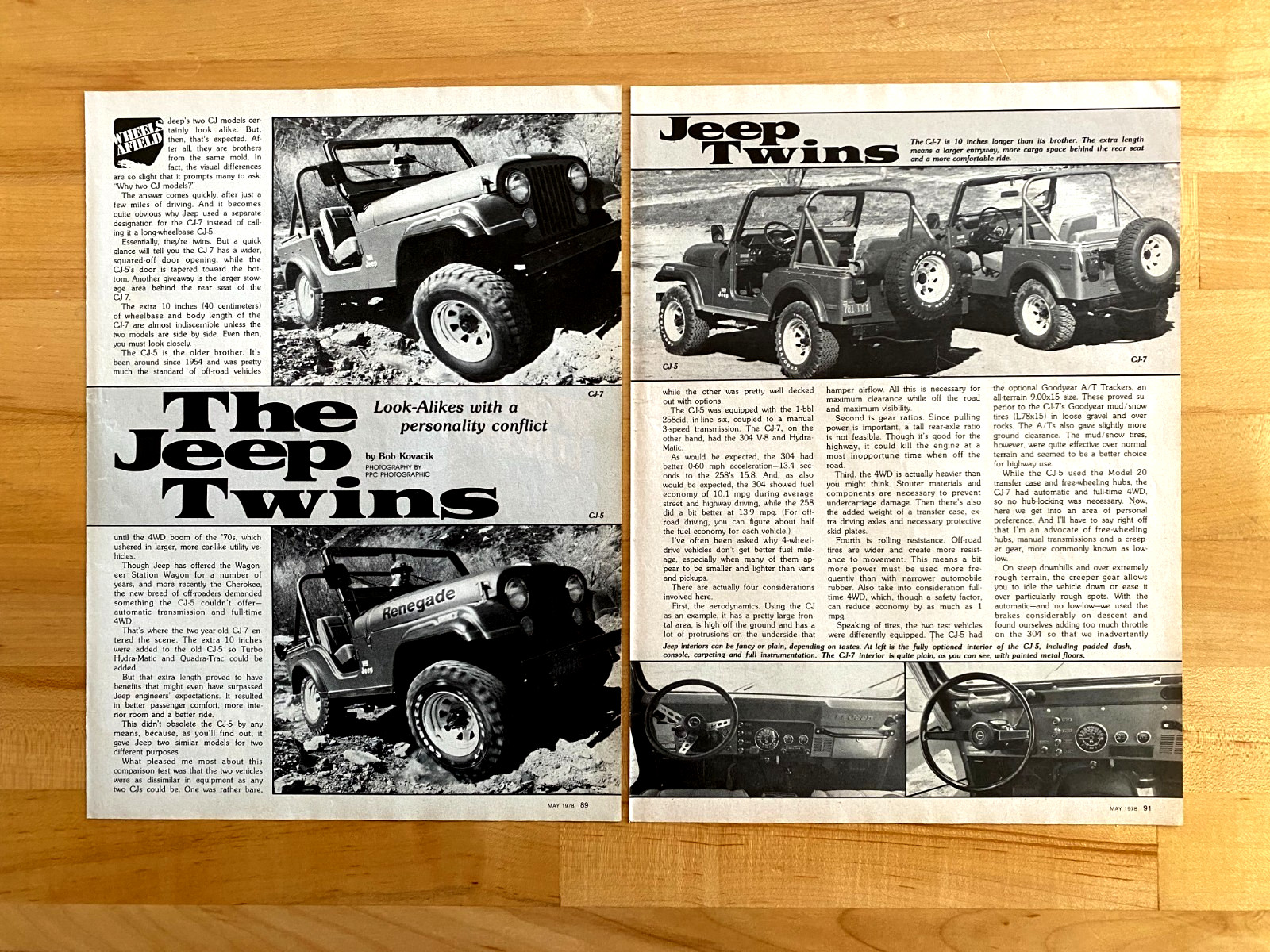 1978 Print Ad Article Jeep CJ-5 and CJ-7