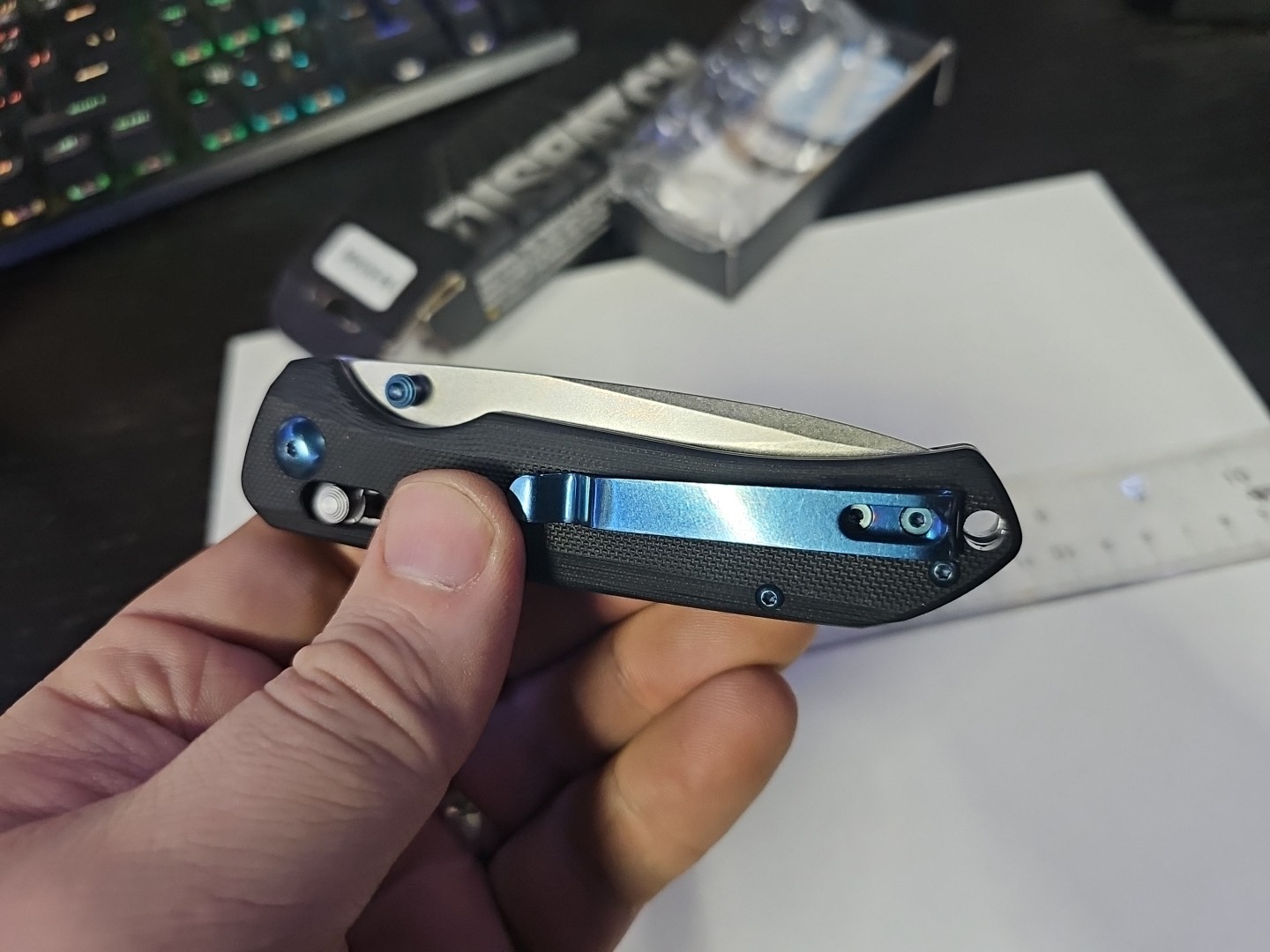 Dispatch D2 G10, Axis Lock Pocket Folding Knife EDC Reversible Pocket Clip