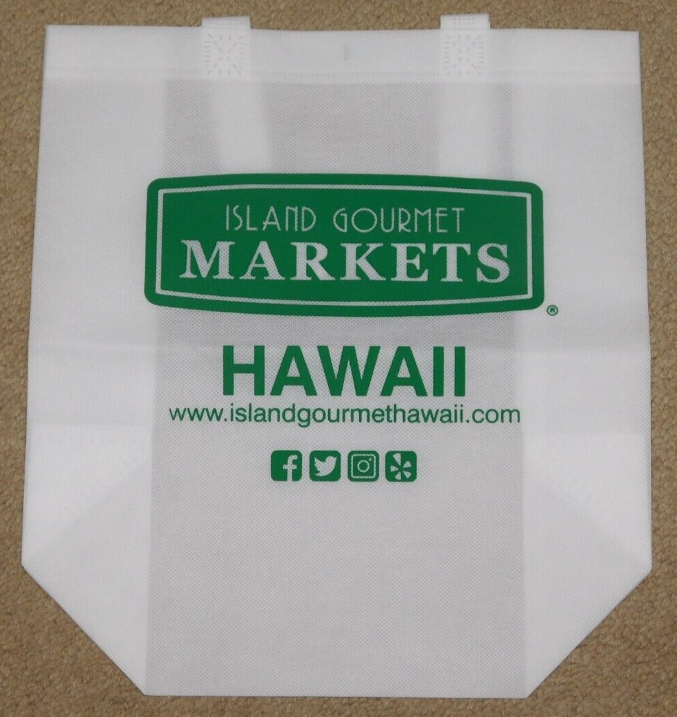 REUSABLE ISLAND GOURMET MARKETS HAWAII SHOPPING BAG – 13″ x 11.75″ x 4.75″ (New)