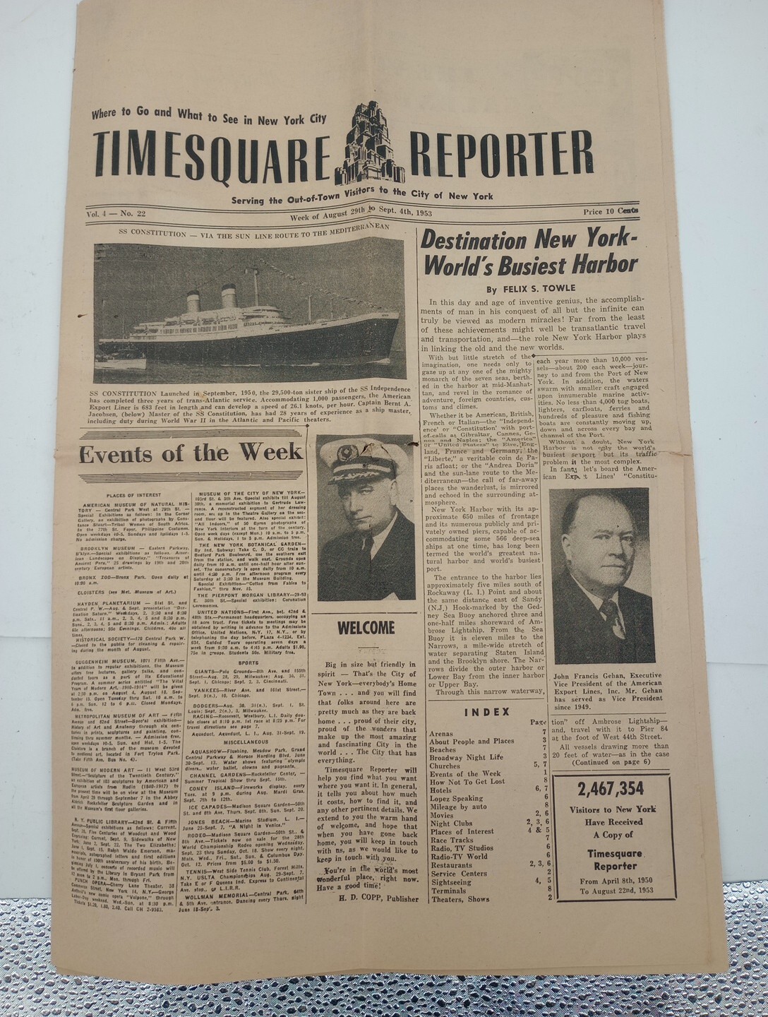 Vintage 1953 New York City Times Square Reporter Tourism Paper