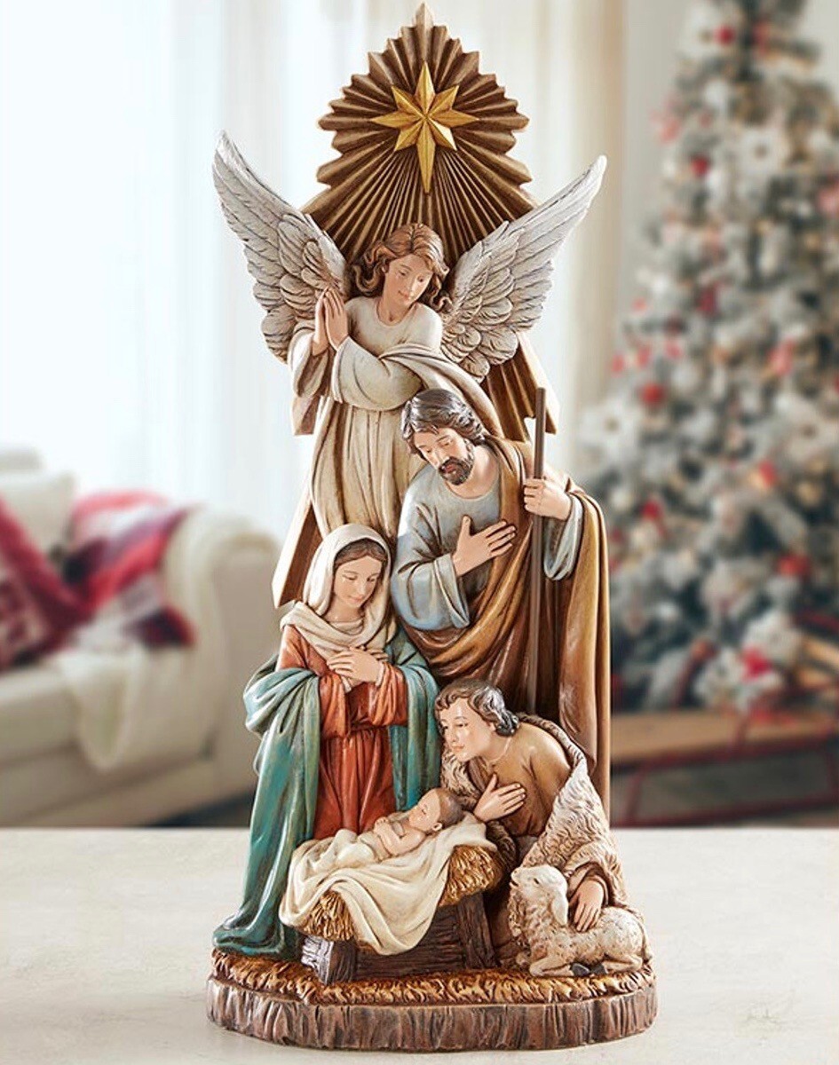 Nativity Set, Shepherd’s Nativity Statue – Nativity Christmas Tree 16-1/4″ High