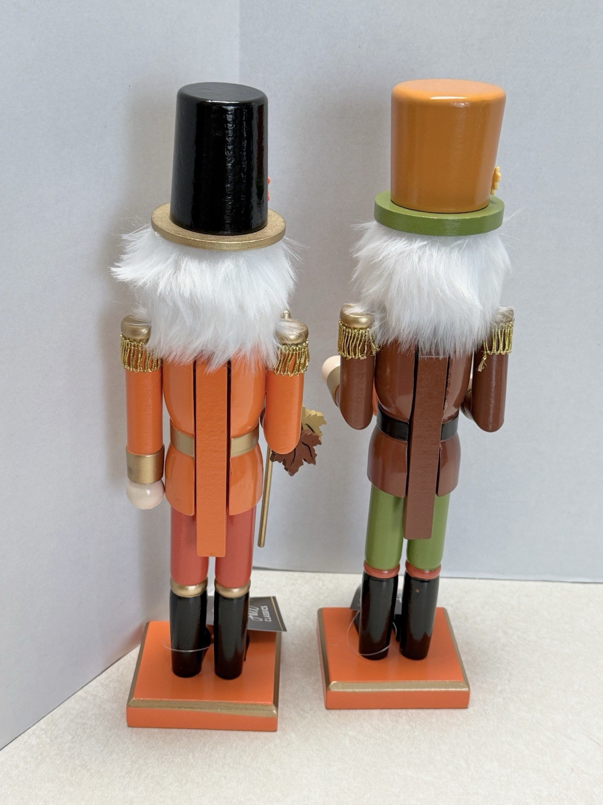 Set Of 2 Fall Wood Nutcrackers Hobby Lobby Thanksgiving Harvest Decor NEW