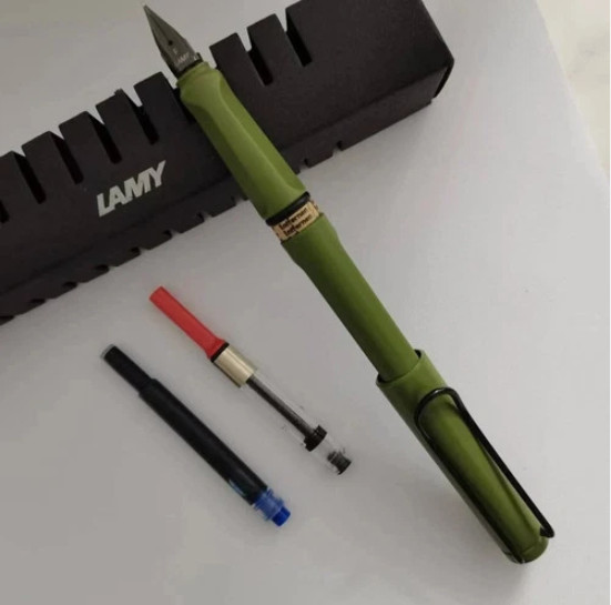 New Lamy Fountain Limited Safari All Green Fine Nib Pen (Fine F)