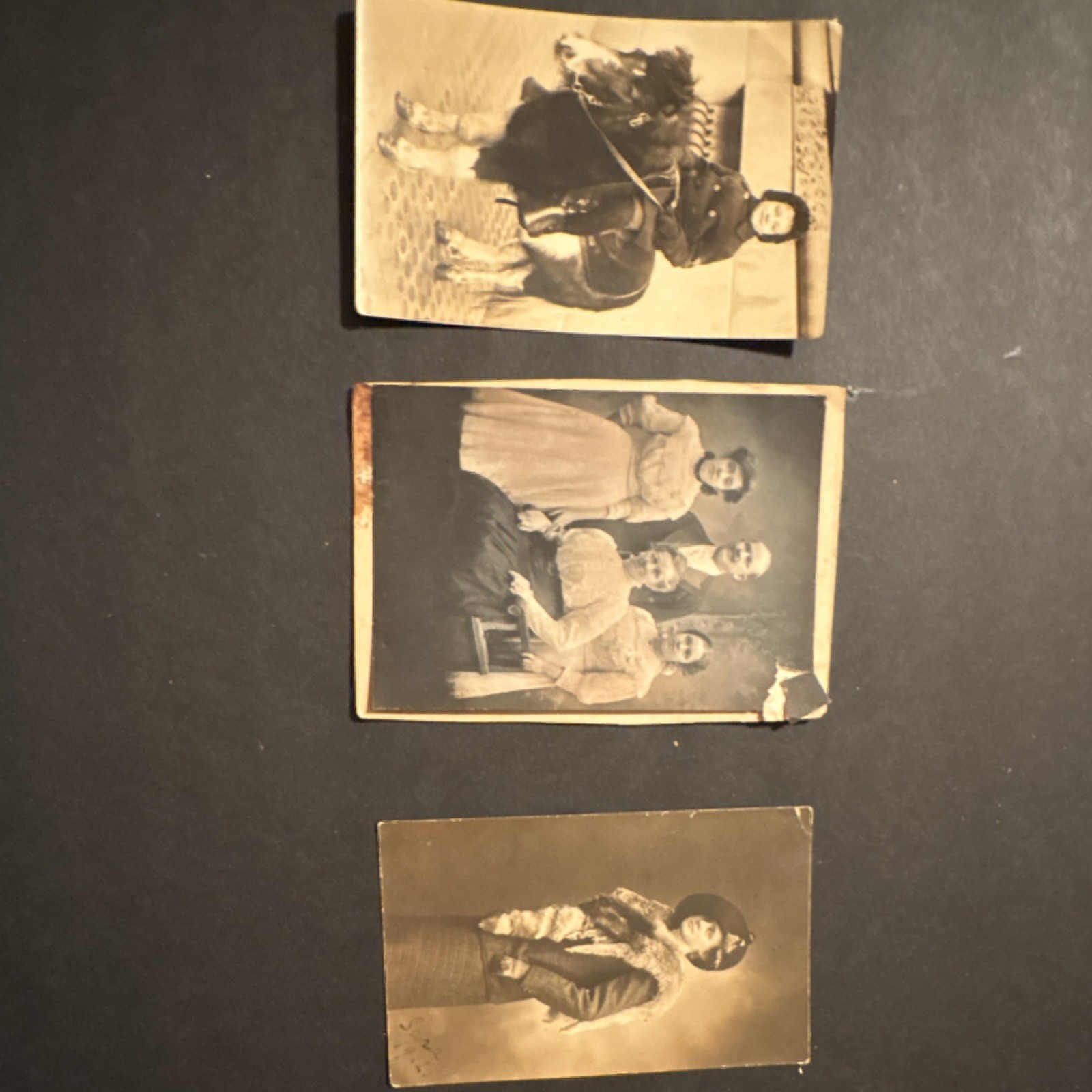 Real Photo Postcards Anonymous People Divided Back Original Unposted Set of 3