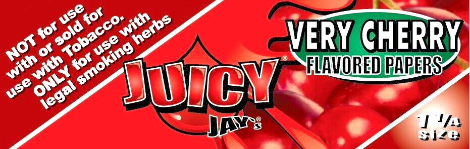 Juicy Jay’s 1 1/4 Rolling Papers Very Cherry Flavored USA SHPD Best Price!