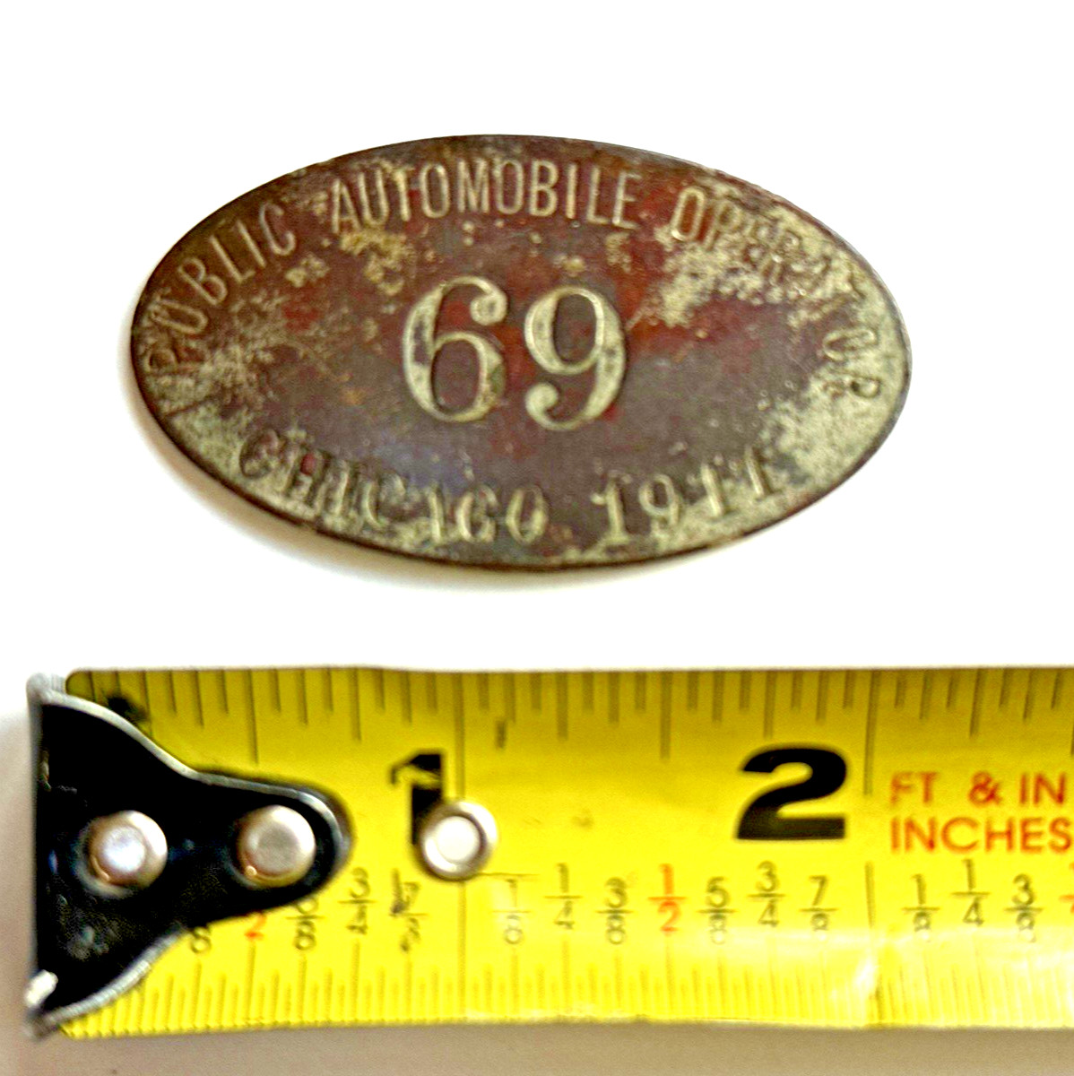 1911 Licensed Motor Vehicle Operator Badge Chicago