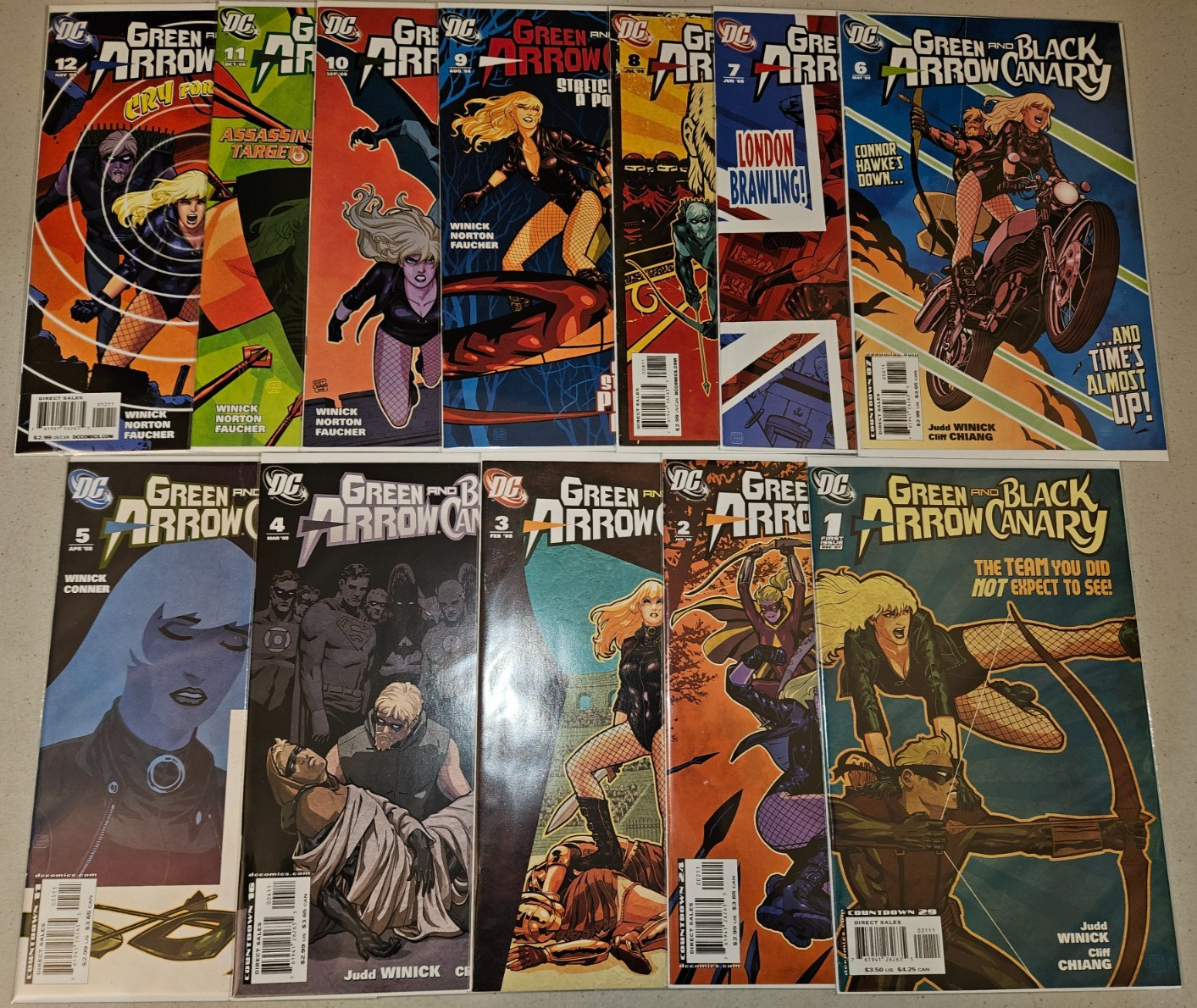 Green Arrow and Black Canary #1-12 (Complete) From the 2007 DC 1-32 series Lot