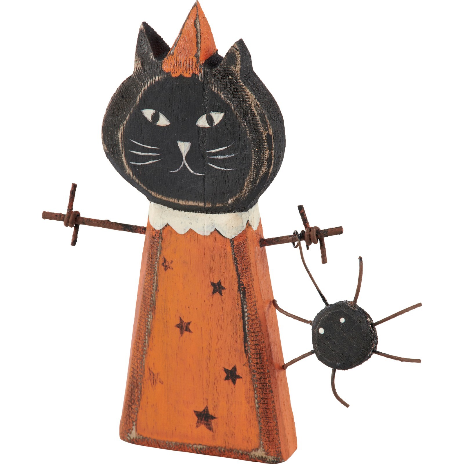 Primitives by Kathy Halloween Sitter Set 3 Owl Cat Mummy Rustic Home Decor Fall