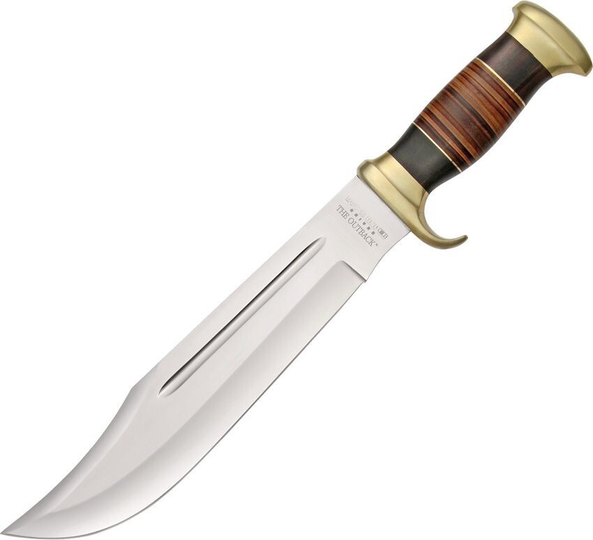 Down Under Bowie 11″ 440C Brass Guard Ebony Leather Brass Fixed Knife KCD