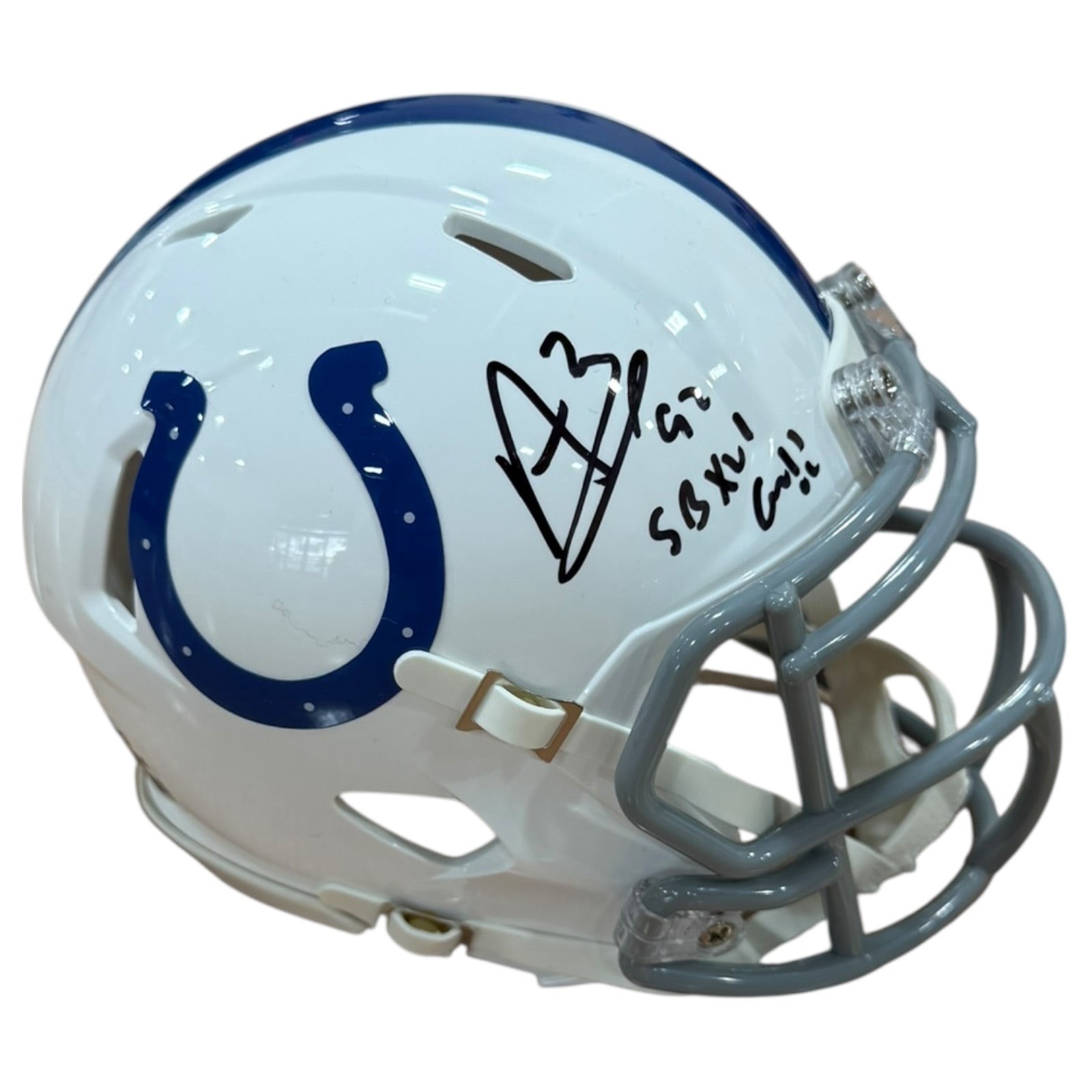 Anthony “Booger” McFarland Autographed Indianapolis Colts Mini Helmet w/ “SB XLI