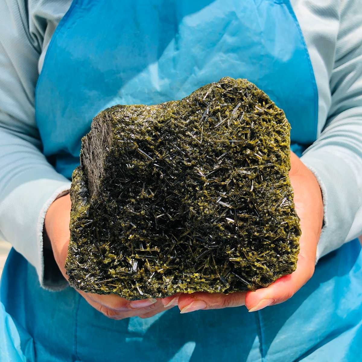 4.55 LB Natural Green Tourmaline Mineral Specimen Home Decor Healing Stone 5310