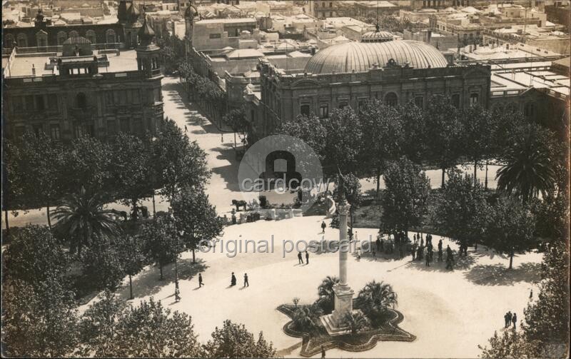 Montevideo, Uruguay Plaza de Vagancha Original Vintage Real Photo Postcard RPPC
