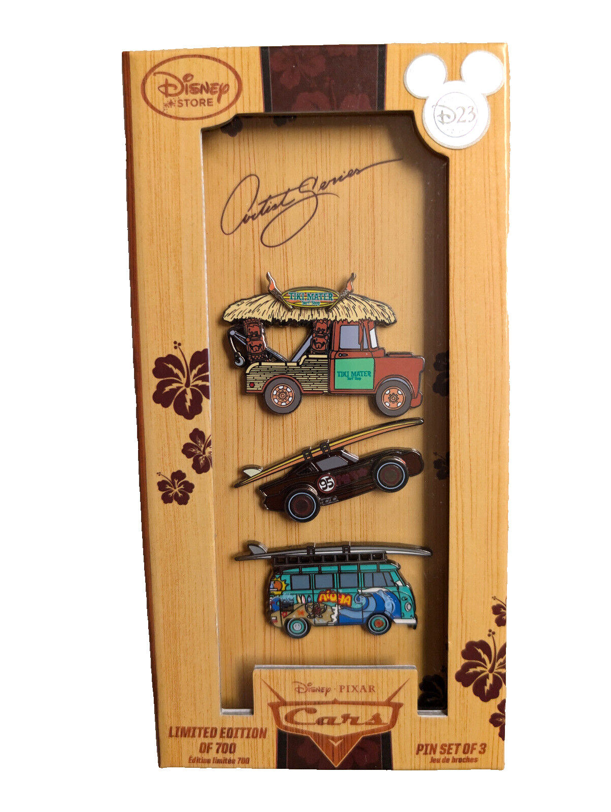 D23 Expo Exclusive 2015 Disney Cars Lightning McQueen Mater Boxed Pin Set LE 700