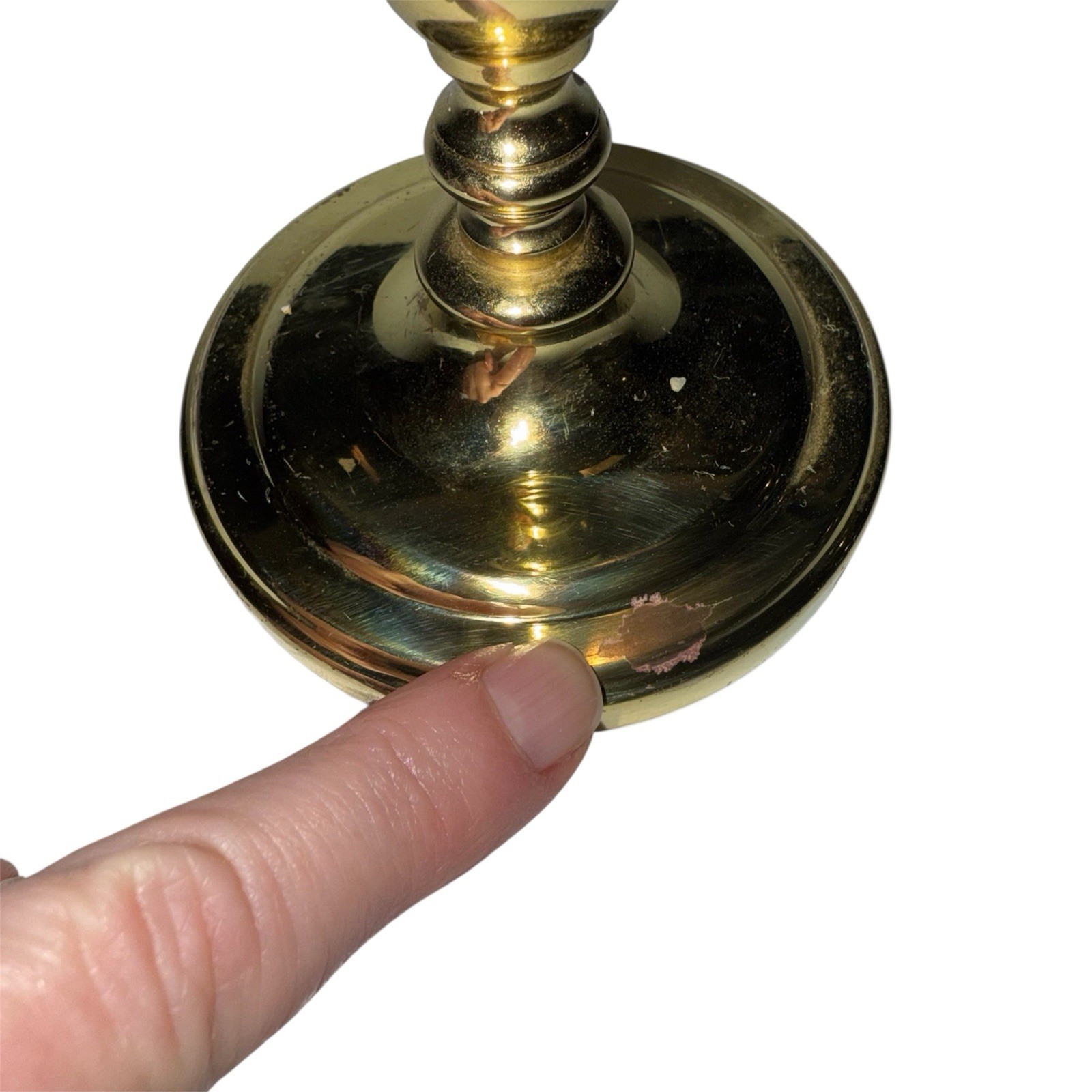 Vintage Baldwin Brass Candlesticks 4.5″ Tall Candle Holder Round Base USA
