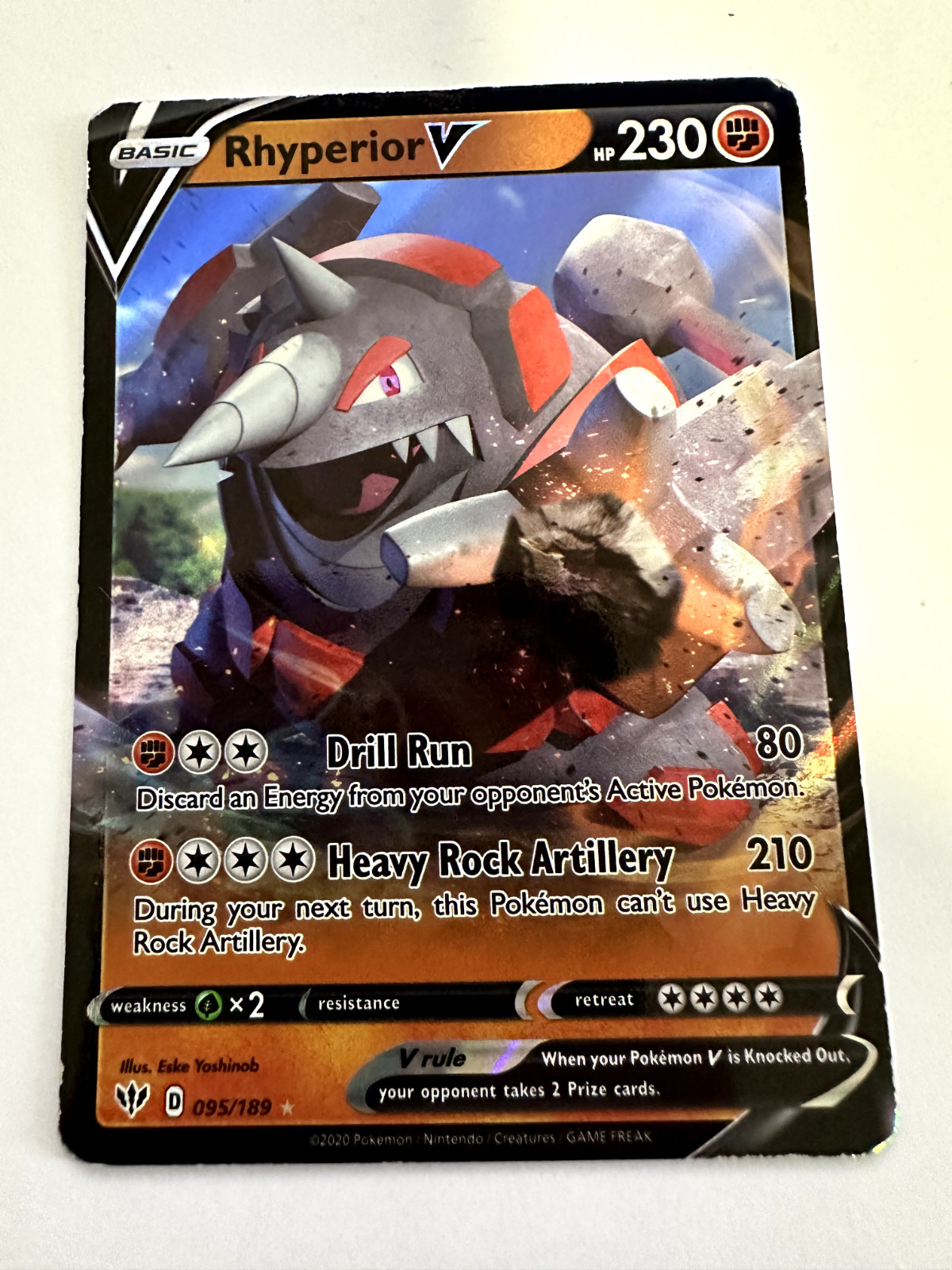 Rhyperior V – 095/189 – Half Art – Darkness Ablaze – Pokemon