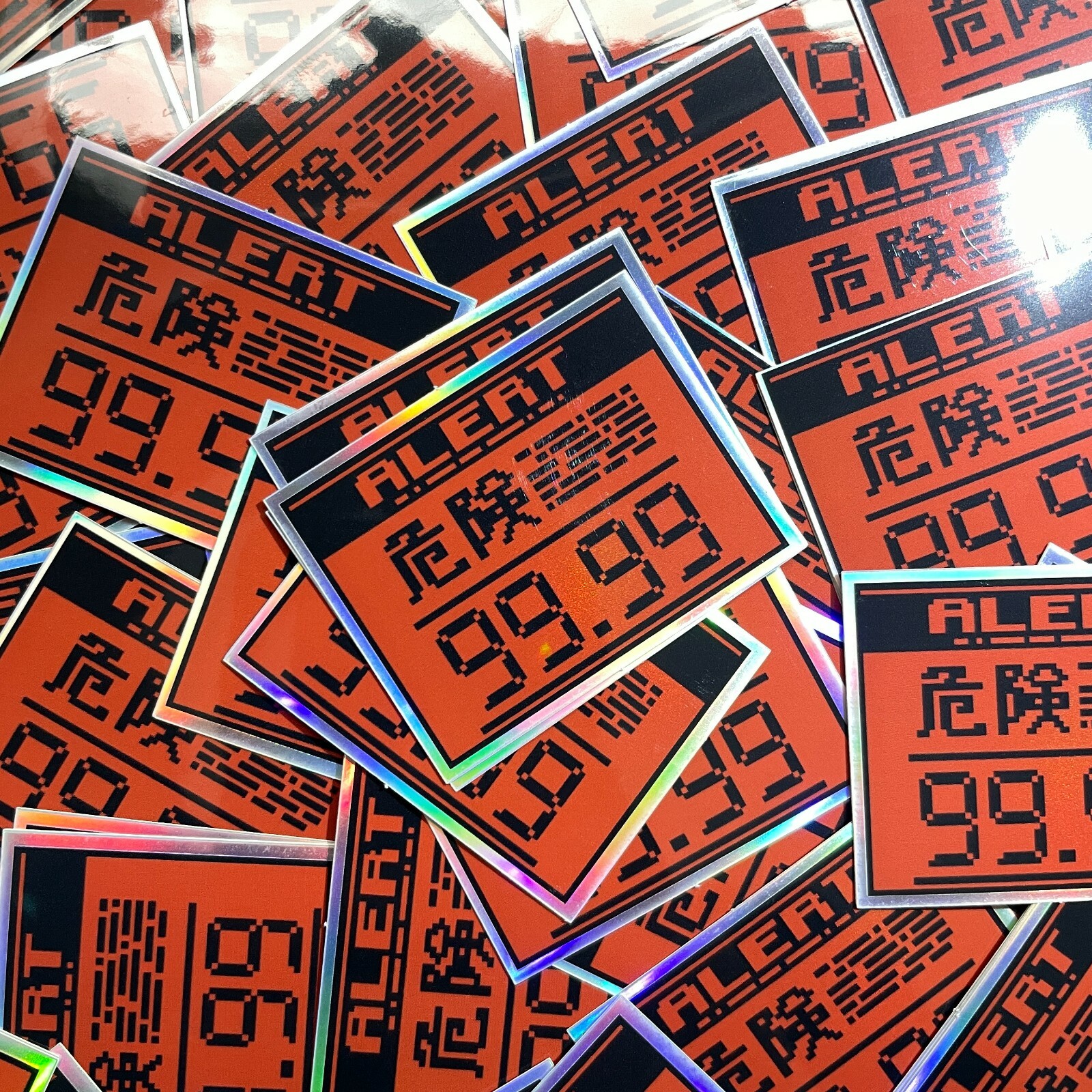 Metal Gear Solid Logo, Alert, Evasion, & Jamming ☆ Hologram Foil Sticker Set