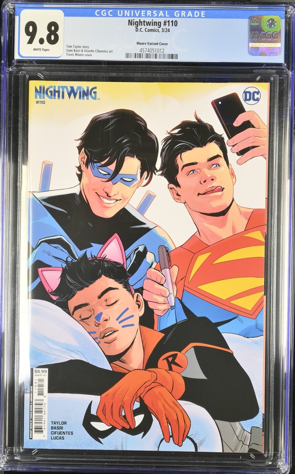 Nightwing #110 CGC 9.8 Travis Moore Variant Cover C 2024 DC Card Stock NM/MT