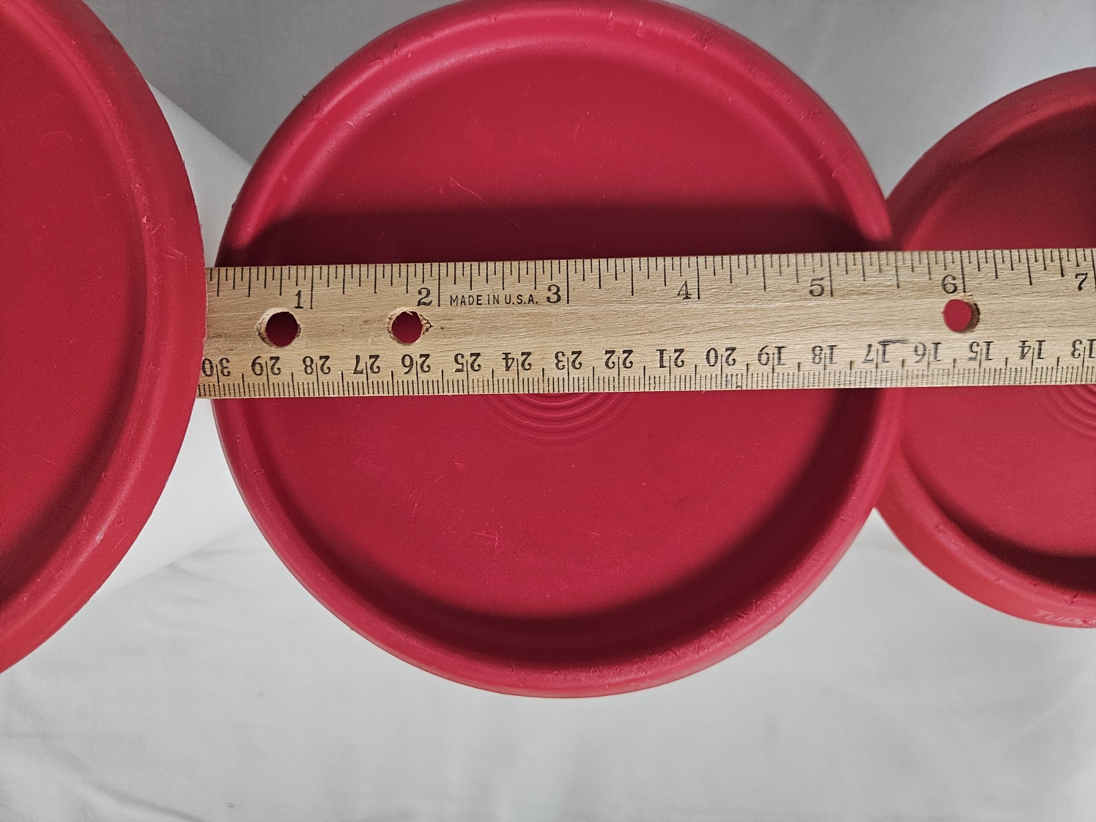 8 piece Tupperware One Touch Nesting Canisters Set White with Red Lids
