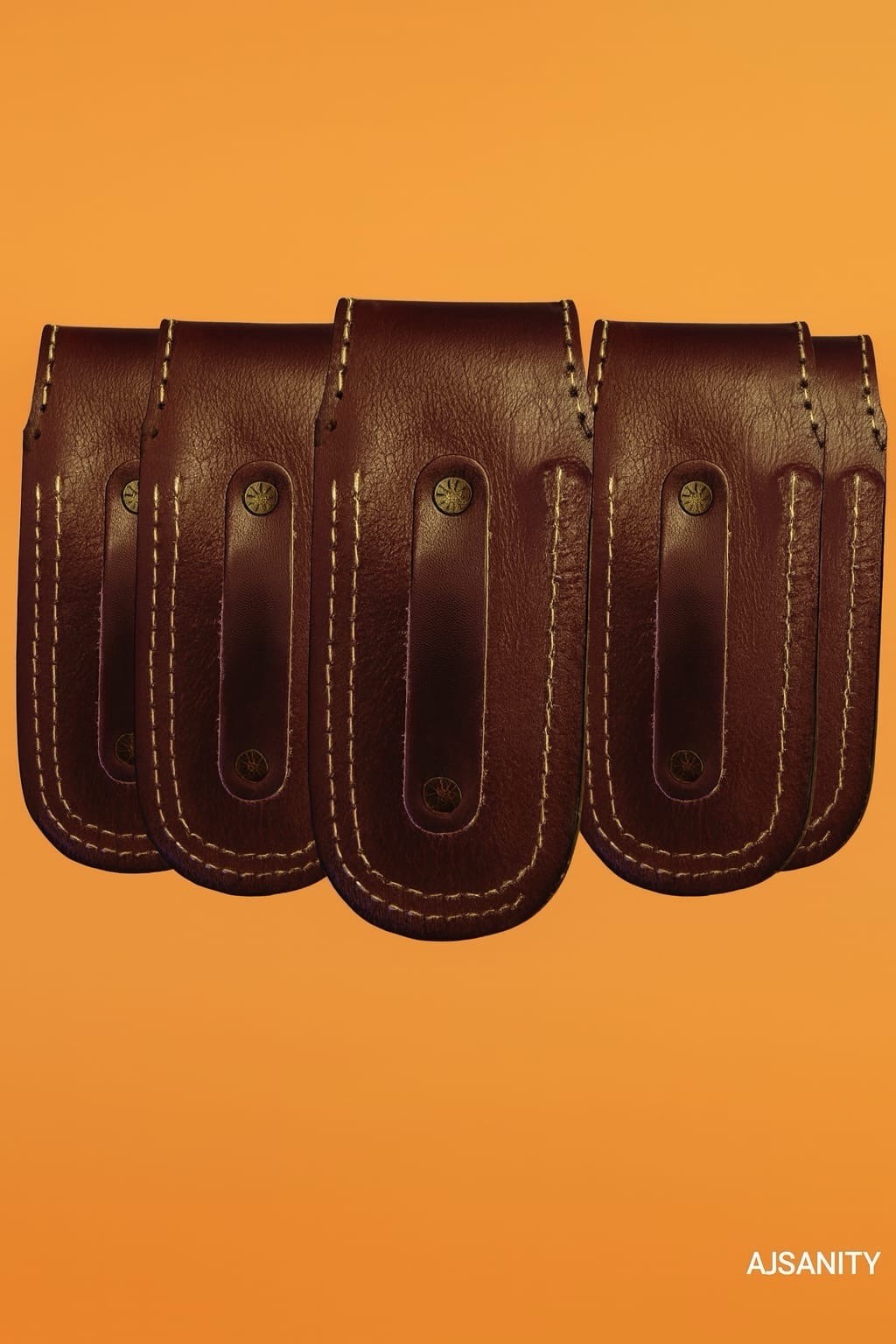Lot Of 5 Dark Brown Leather Sheath for Buck 110 Pocket Folding Knife Pouch Cover