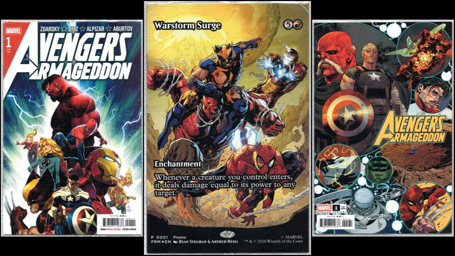 AVENGERS: ARMAGEDDON #1 SEALED 3-COVER Set! MTG! 2026 STEGMAN! RUAN! CHECCHETTO!