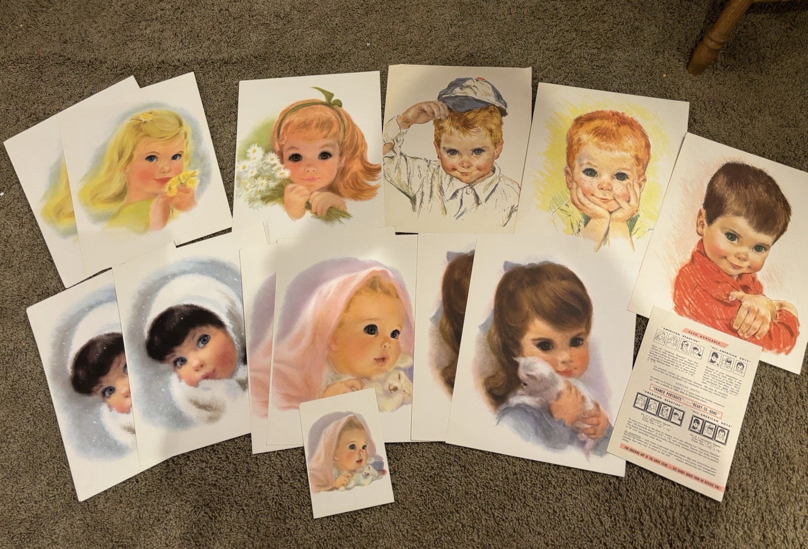 SET Of 12 Vintage NORTHERN Toilet Paper AMERICAN BEAUTY PORTRAITS PRINTS – 1960s