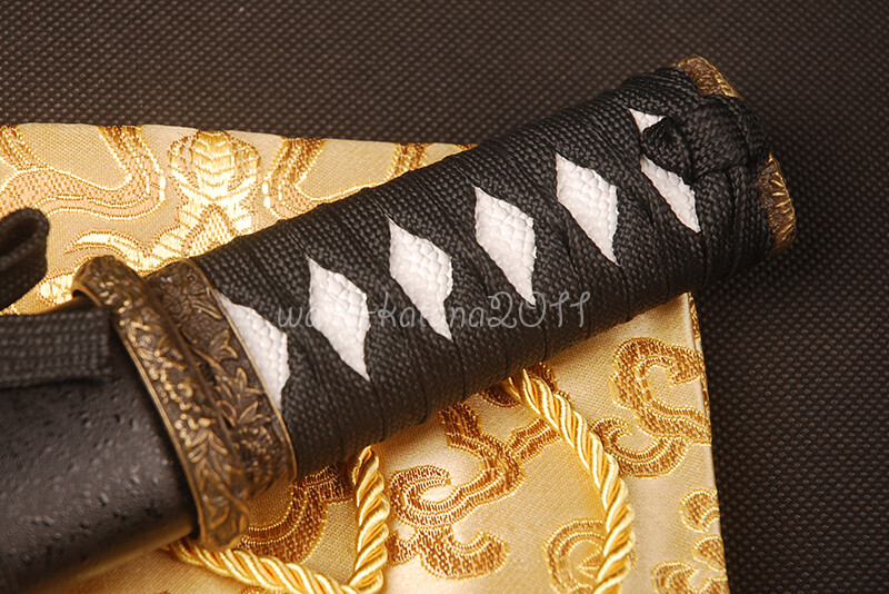 16” Handmade Sharp Short Knife Black Japanese Samurai Tanto Sword Self-defense