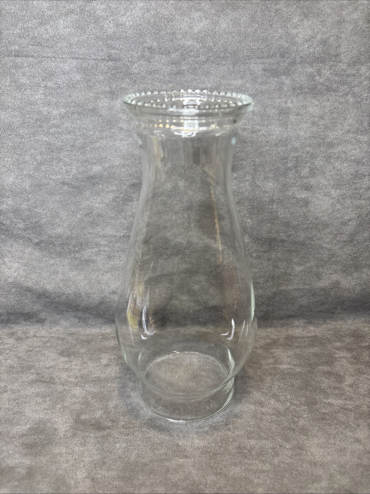 Vintage Glass Oil Lamp Chimney candlewick Top 8 3/8” Tall Fitter Receiver 3”